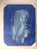 Blauer Akt 2 , Airbrush Mischtechnik ,Acryl, Leinwand a. Keilrahmen, ca.80 cm x 60 cm .